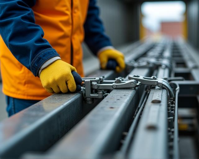 Close up of securing freight on a truck