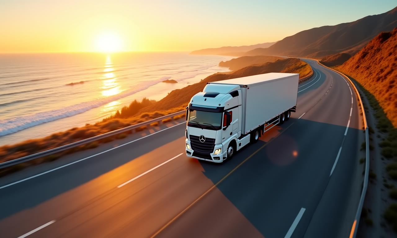 Heavy cargo truck on highway
