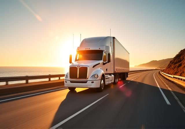 Logistics truck on highway